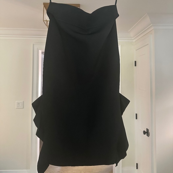 NWT - Opening Ceremony Black BodyCon Stretch Skirt with Side Ruffles - Size L - Picture 8 of 13